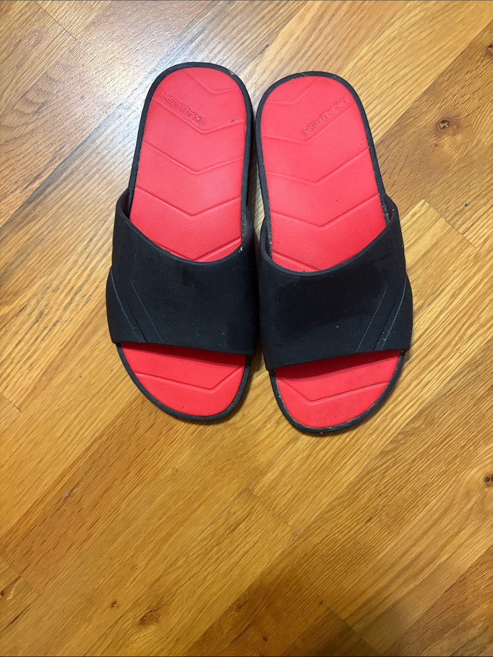 Okabashi Red and Black Slide Sandals